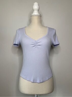 Lululemon Hold Tight Sweetheart Ribbed Knit Short Sleeve Tee Shirt Size 6